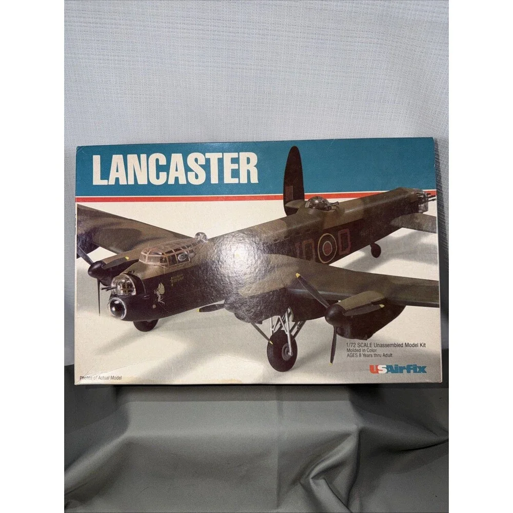 Vtg USAirfix Lancaster British Bomber Model Kit 1/72 Scale 100% Complete Unbuilt